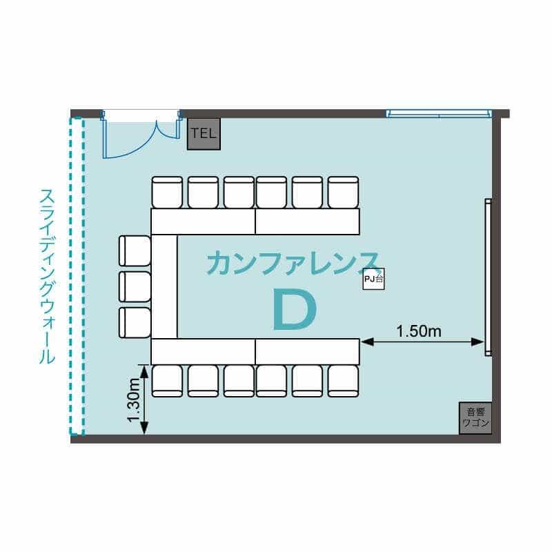 【コ型(15席)】 - EBiS303 カンファレンススペース Dの写真