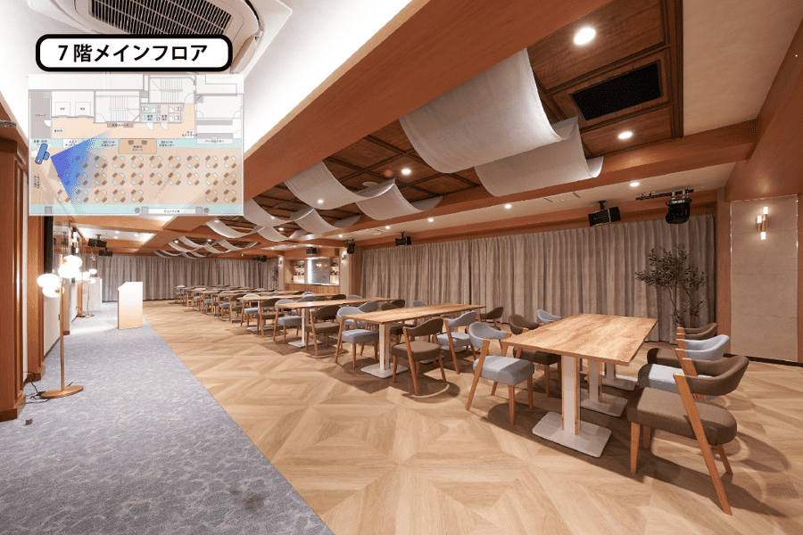 【メインフロア - 島型レイアウト】- グレイドパーク 新橋駅前7F(銀座口)の写真