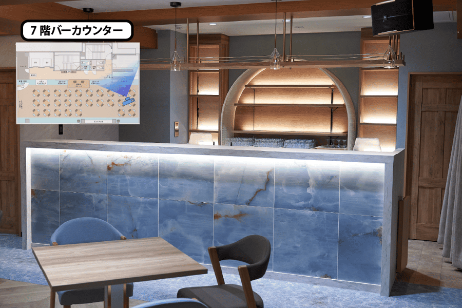【バーカウンター】- グレイドパーク 新橋駅前7F(銀座口)の写真