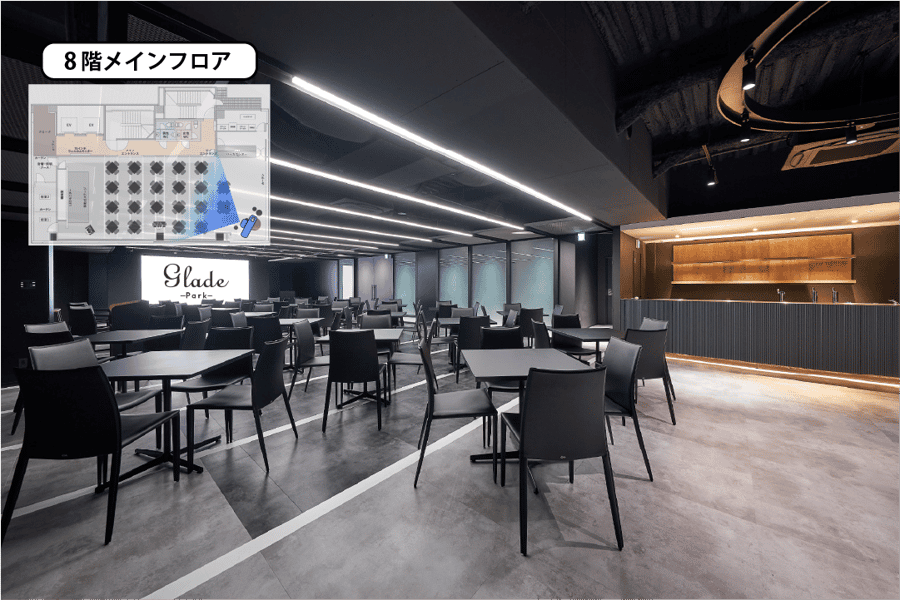 【メインフロア】- グレイドパーク 新橋駅前8F(銀座口)の写真